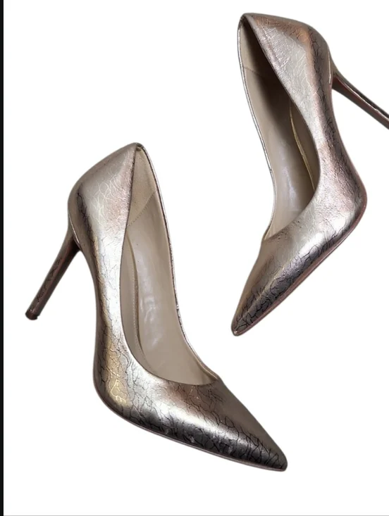 Sam Edelman Hazel Pointed Toe Pumps In Gold Leaf Size 8.5M - Picture 5 of 8